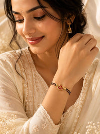 PANASH Women Brass Enamelled Gold-Plated Multistrand Bracelet