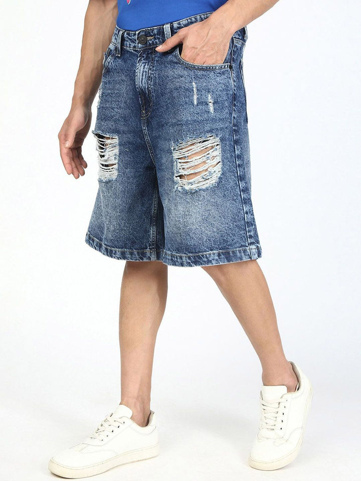 Bene Kleed Men Baggy Fit Denim Shorts