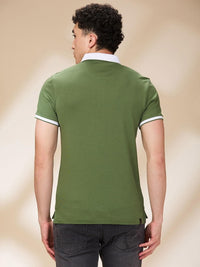 Being Human Men Solid Polo Collar Cotton Slim Fit T-shirt