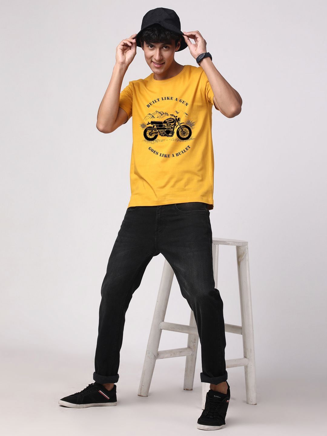 ADRO Men Graphic Printed Round Neck Cotton T-shirt