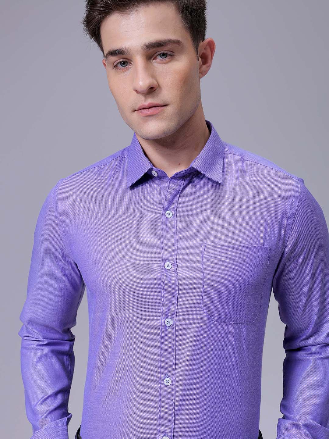 The Indian Garage Co. X Luxe Men Slim Fit Cutaway Collar Solid Formal Shirt