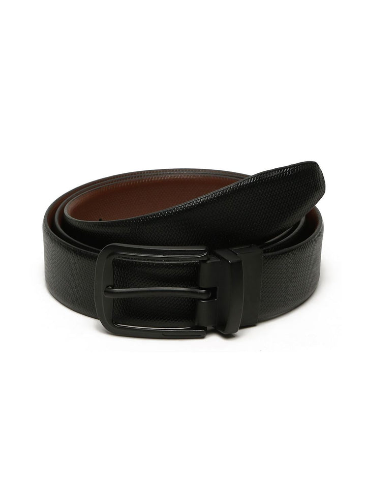 Teakwood Leathers Men Textured Leather Reversible Formal Belt