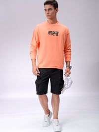 The Indian Garage Co Men Printed Round Neck Log Sleeves Sweatshirt