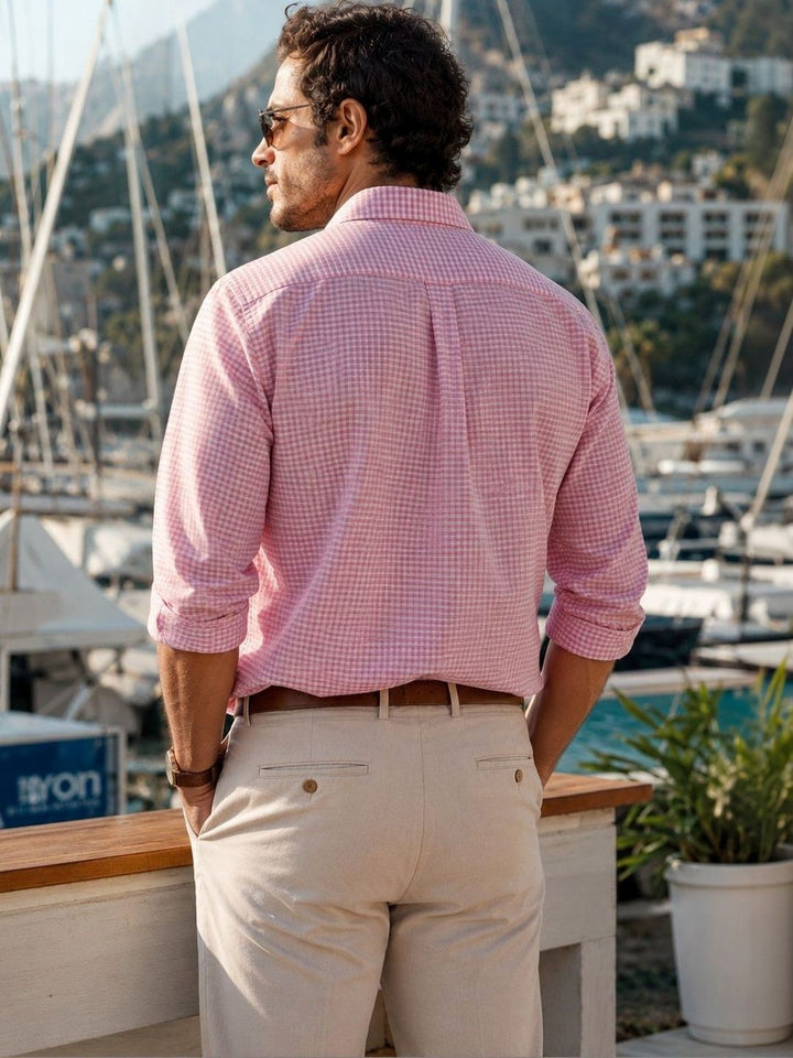 Eszett Checked Spread Collar Pure Cotton Casual Shirt