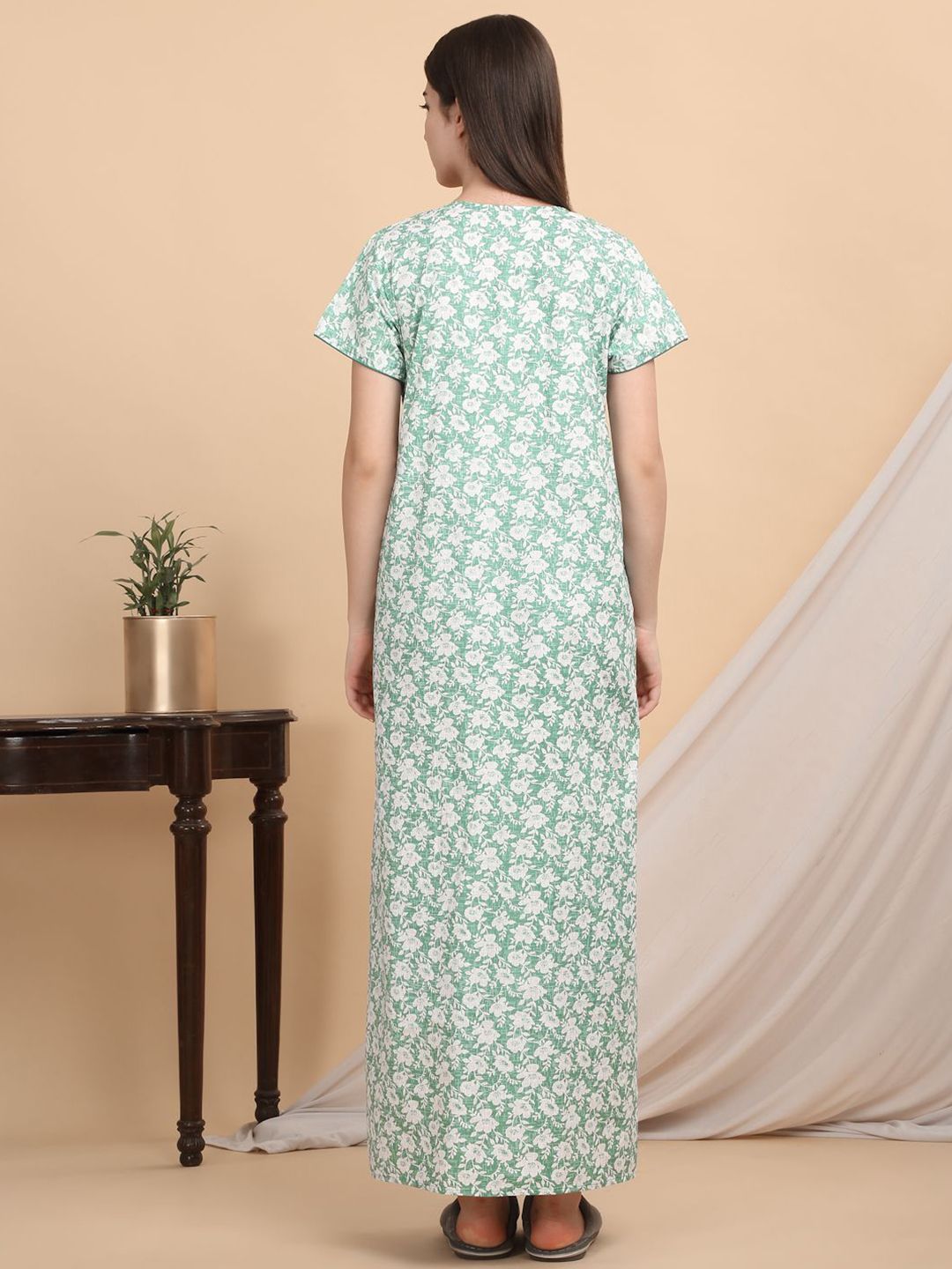 Sweet Dreams Floral Printed Pure Cotton Maxi Nightdress