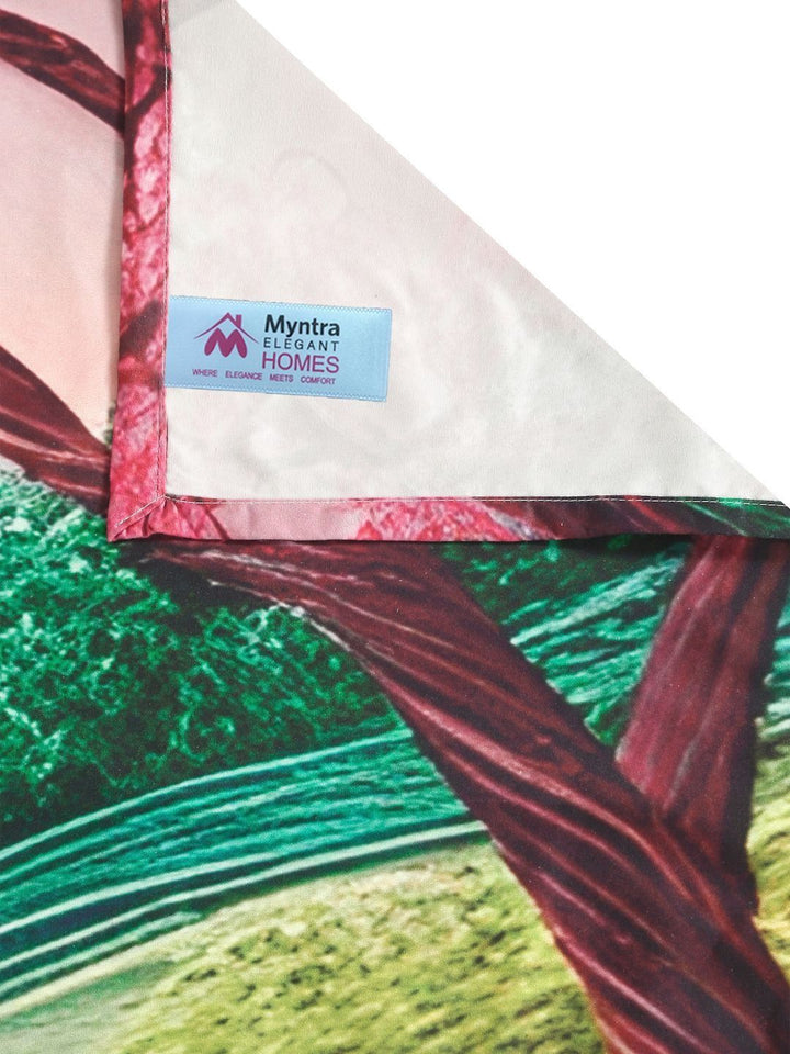 Myntra Elegant Blue & Pink Floral 400 TC King 7D Bedsheet & 2 Pillow Cover 250X225 cm