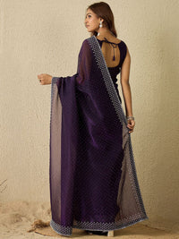 Saree mall Embellished Beads and Stones Organza Sarees