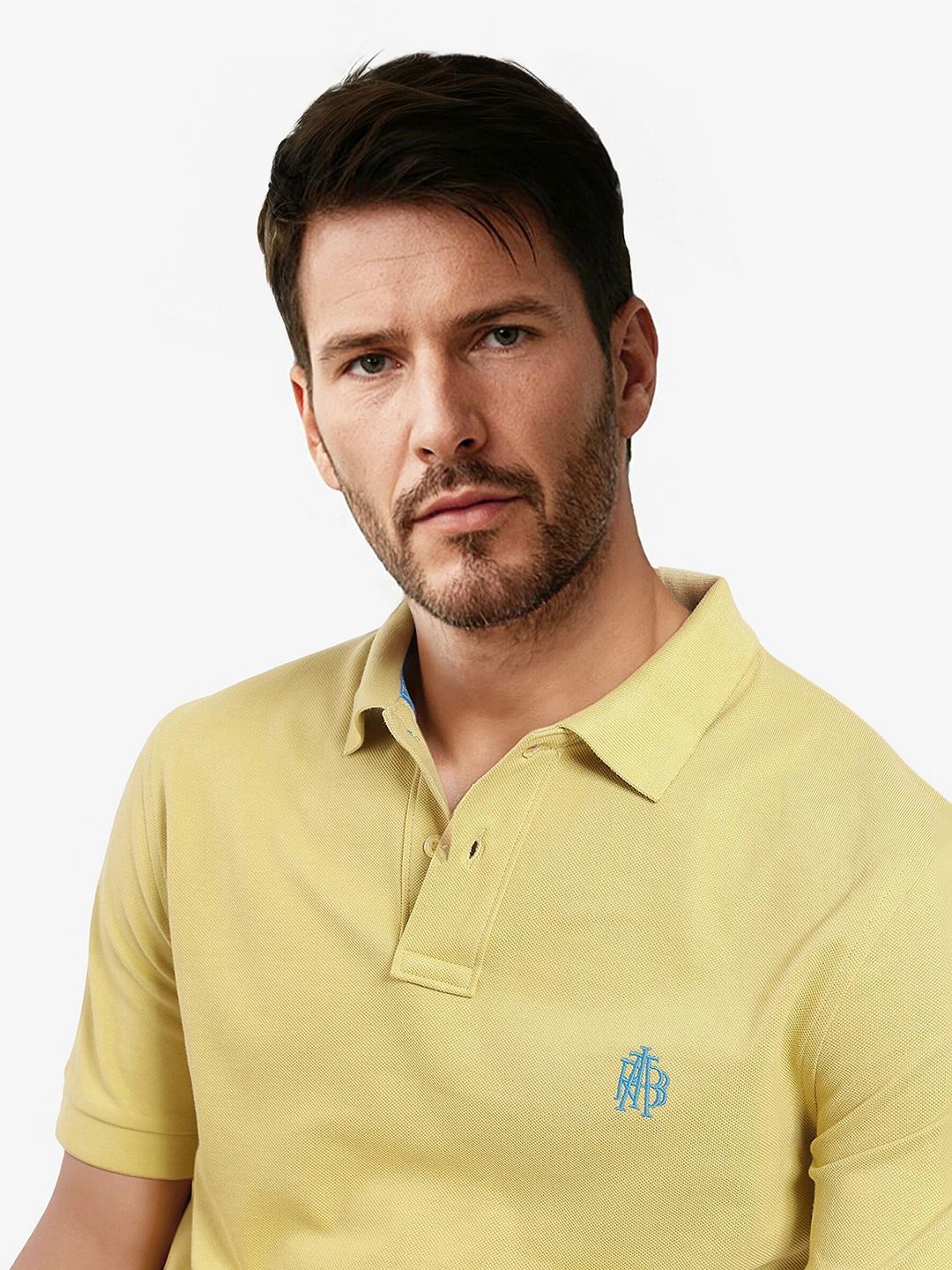 RARE RABBIT Men Solid Polo Collar Cotton T-shirt