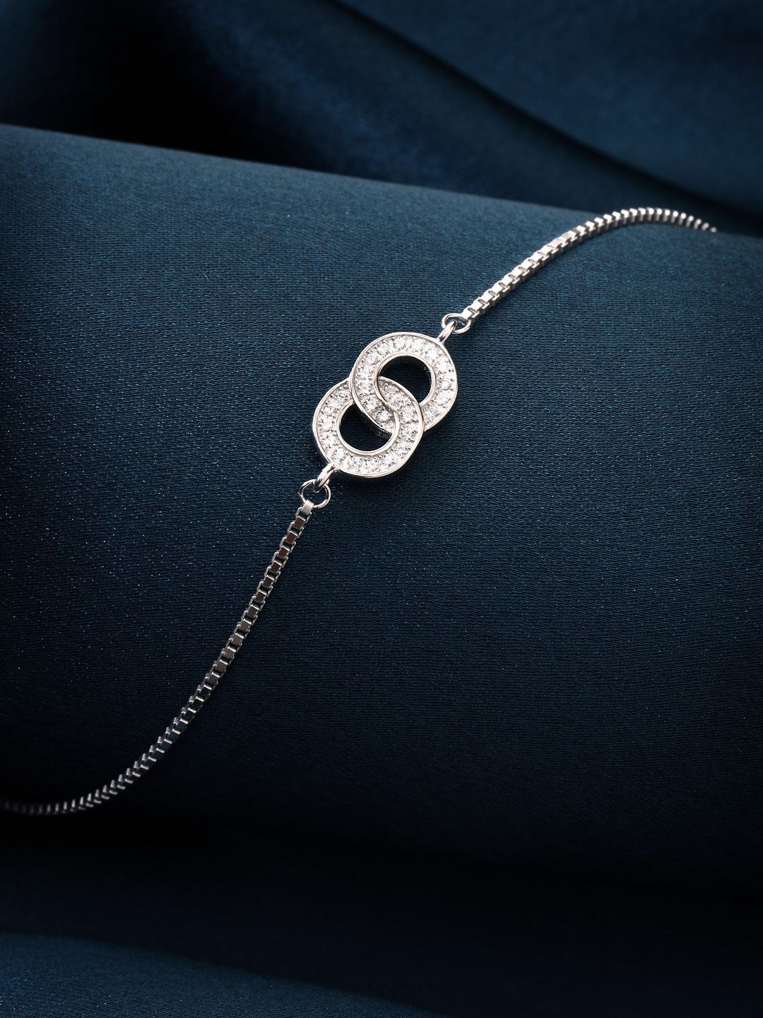 PANASH 925 Sterling Silver Gelang Pesona Cubic Zirconia Bersalut Rhodium
