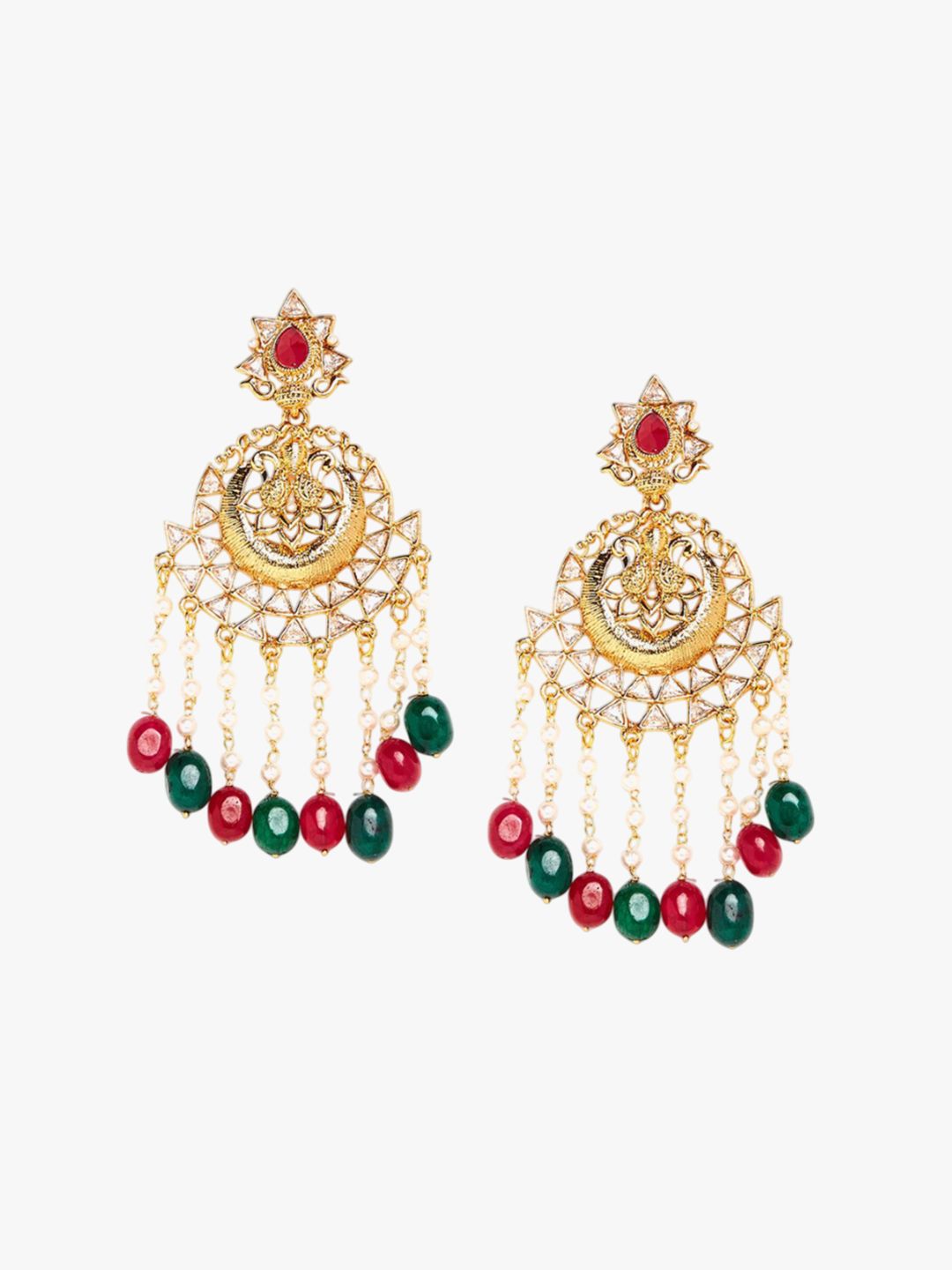 Anting-anting Drop Kontemporari Bersalut Emas Anouk Cubic Zirconia