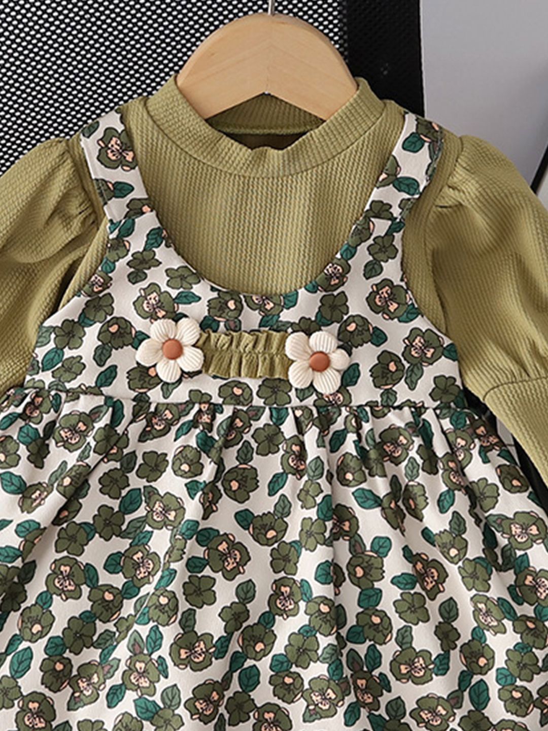 YK Floral Print Pinafore Dress