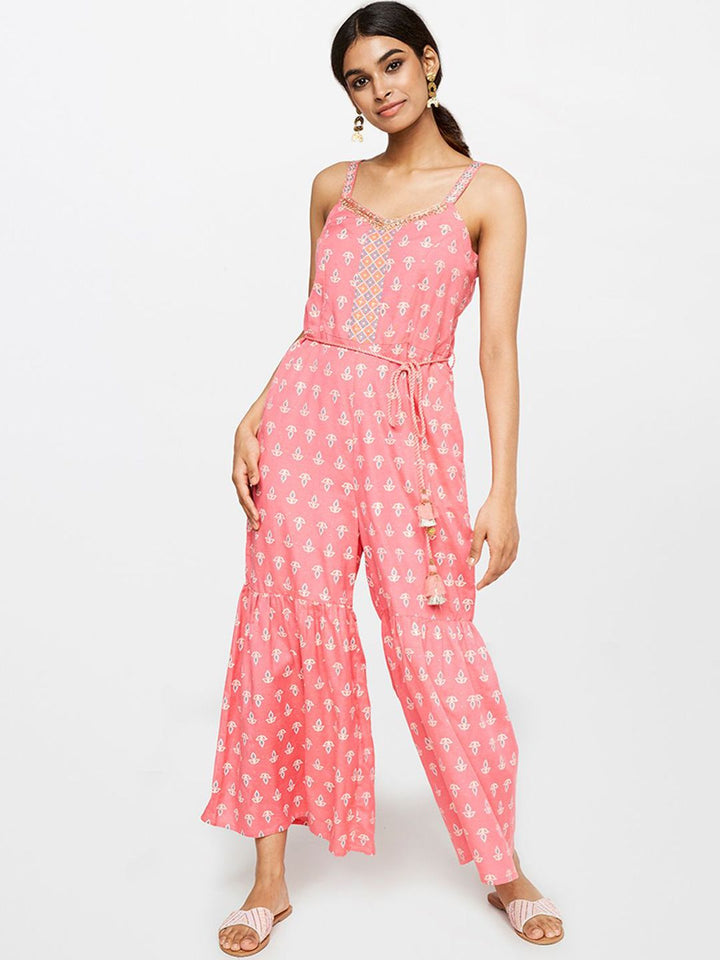 Global Desi Printed Basic Jumpsuit