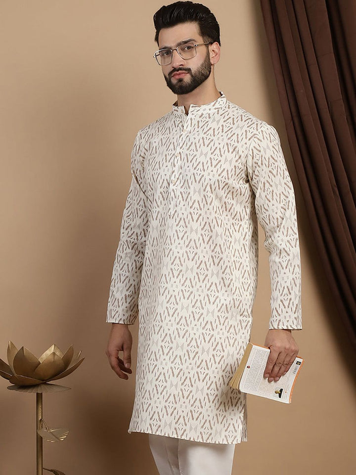 Anouk Geometric Printed Kurta Kapas Tulen Lurus