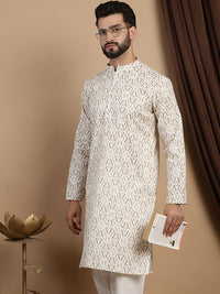 Anouk Geometric Printed Kurta Kapas Tulen Lurus