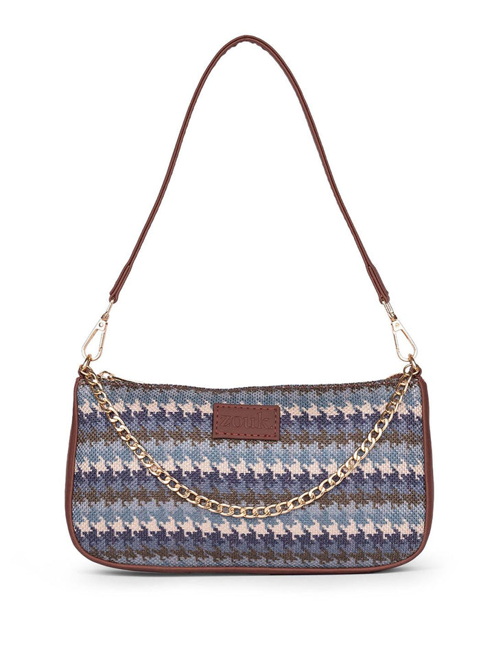 ZOUK Women Textured Baguette Sling Bag