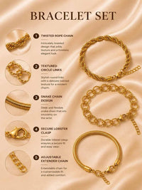 PANASH Set Of 3 Gold-Plated Wraparound Bracelet