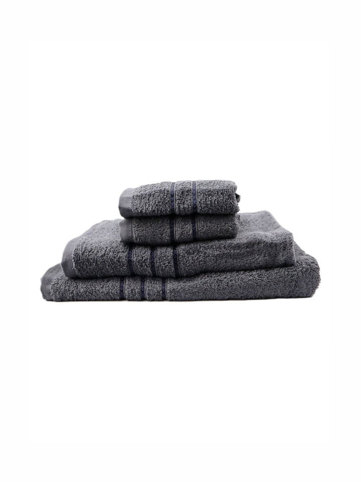 BOMBAY DYEING Grey 4 Piece Cotton 400 GSM Towel Set