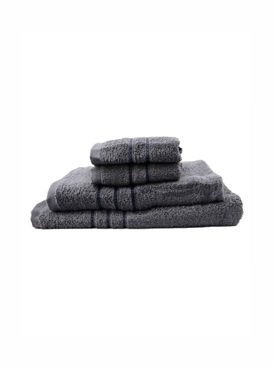 BOMBAY DYEING Grey 4 Piece Cotton 400 GSM Towel Set