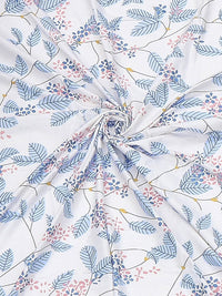 Monte Carlo Pixel Blue & White Floral Printed 120 TC Single Bedsheet Set 1.52 m x 2.30 m