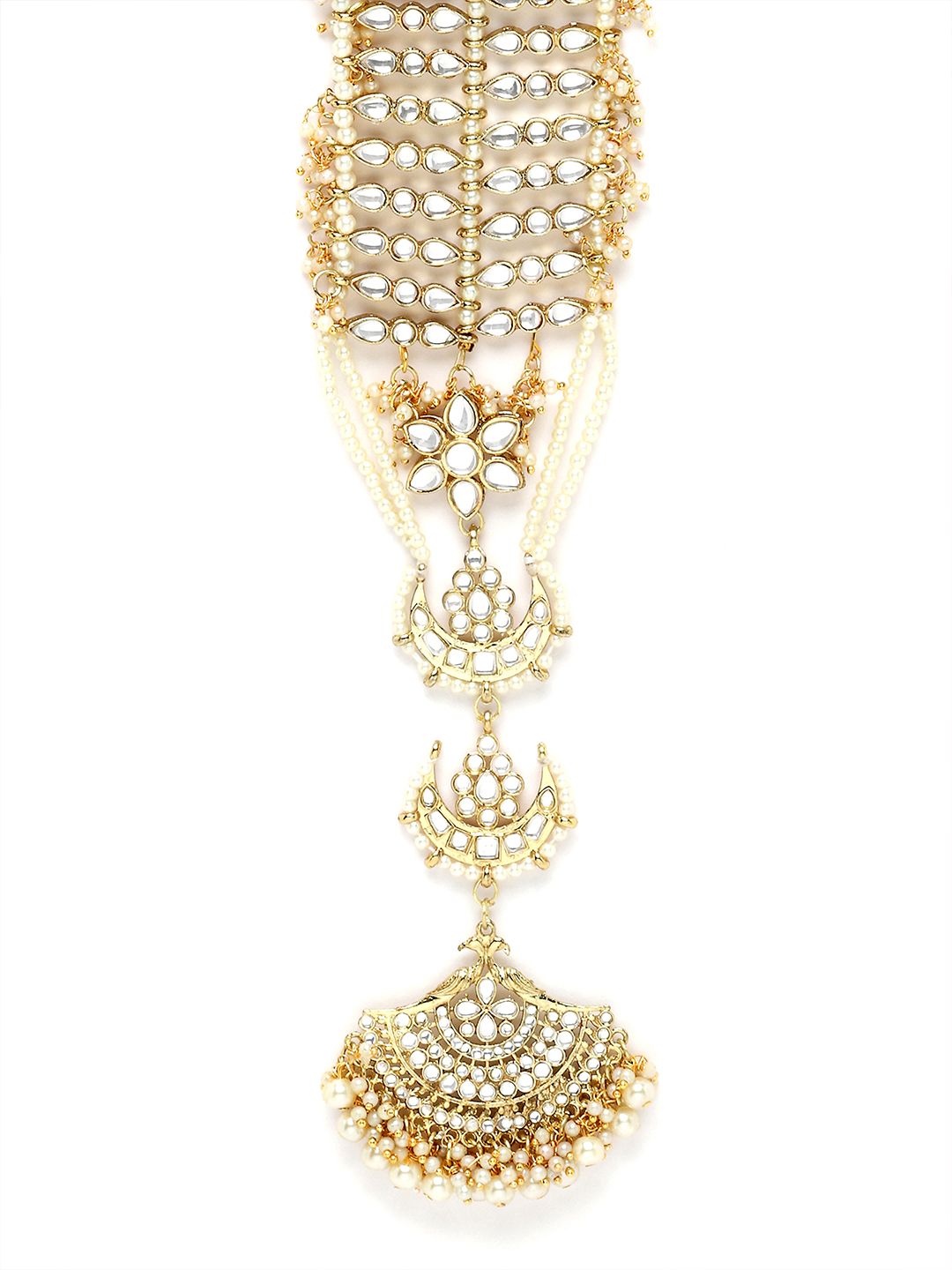 Karatcart Gold-Plated Kundan Studded & Beaded Choti