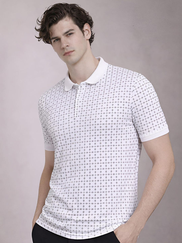ADRO Men Printed Polo Collar T-shirt