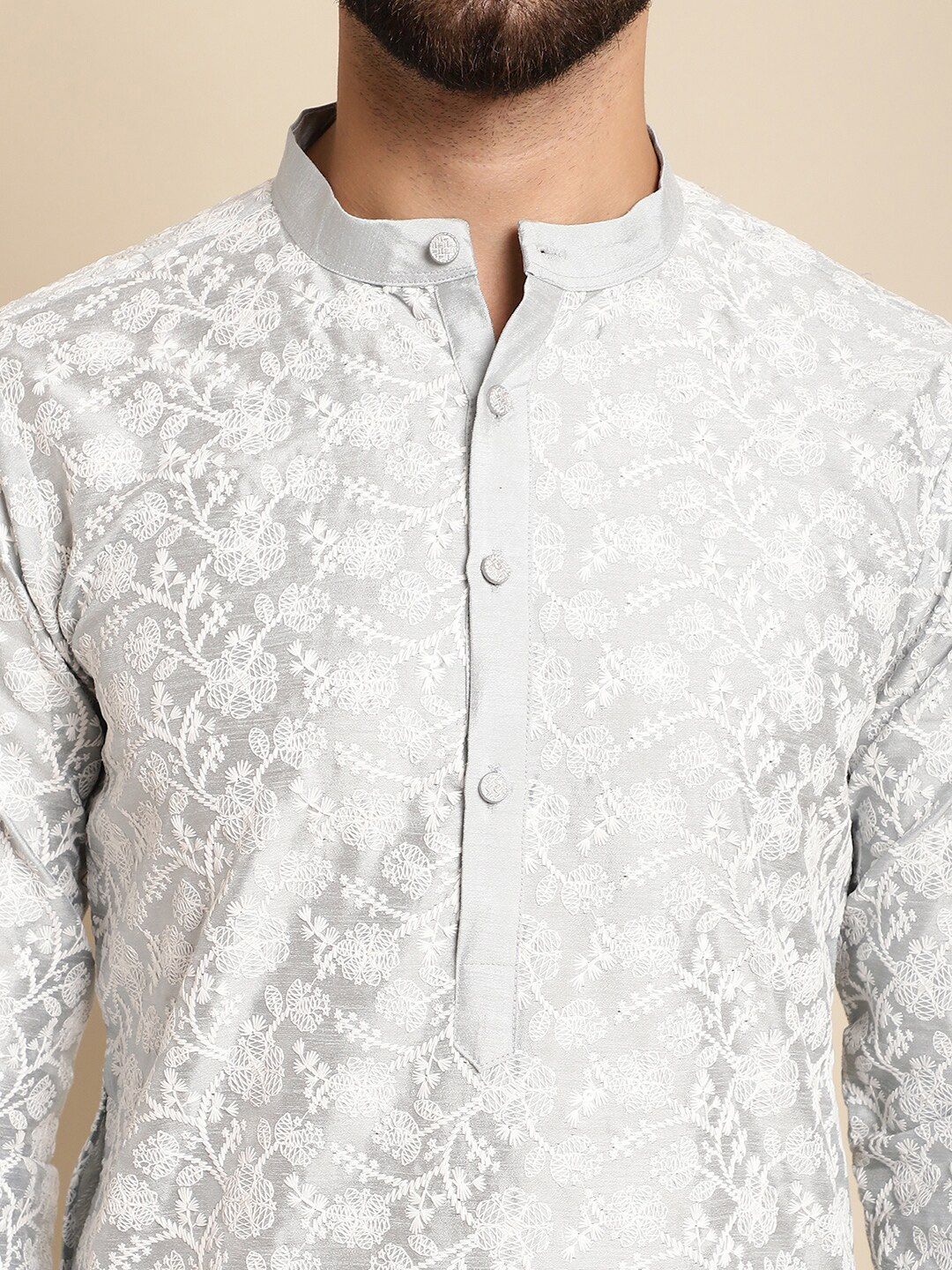 Anouk Floral Embroidered Regular Kurta with Churidar