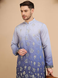Jompers Men Floral Embroidered Regular Thread Work Kurta with Pyjamas