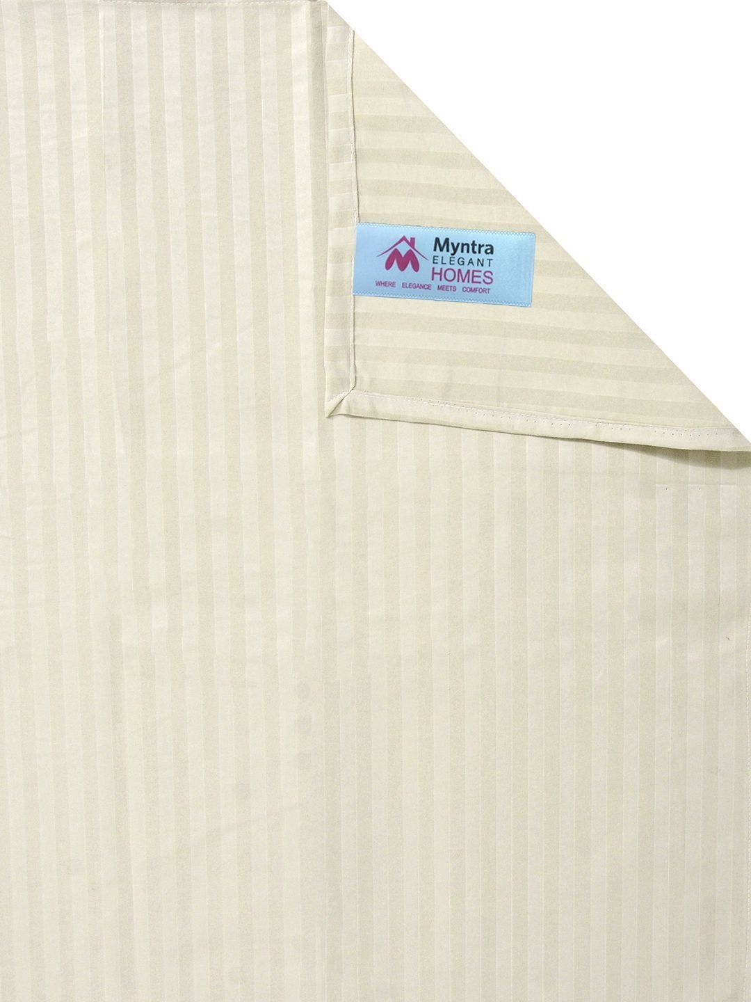 Myntra Elegant Homes Cream Striped 300 TC King Cadar Katil Double dengan 2 Sarung Bantal