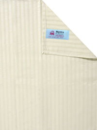 Myntra Elegant Homes Cream Striped 300 TC King Cadar Katil Double dengan 2 Sarung Bantal