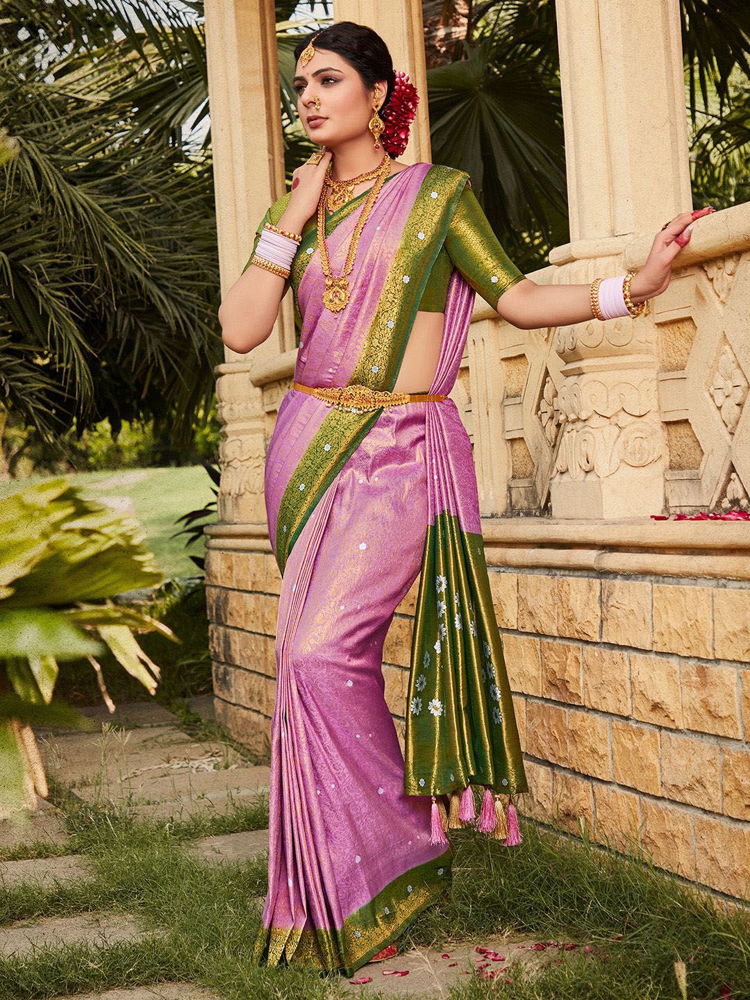 Saree mall Woven Design Zari Ethnic Motifs Kanjeevaram Sarees