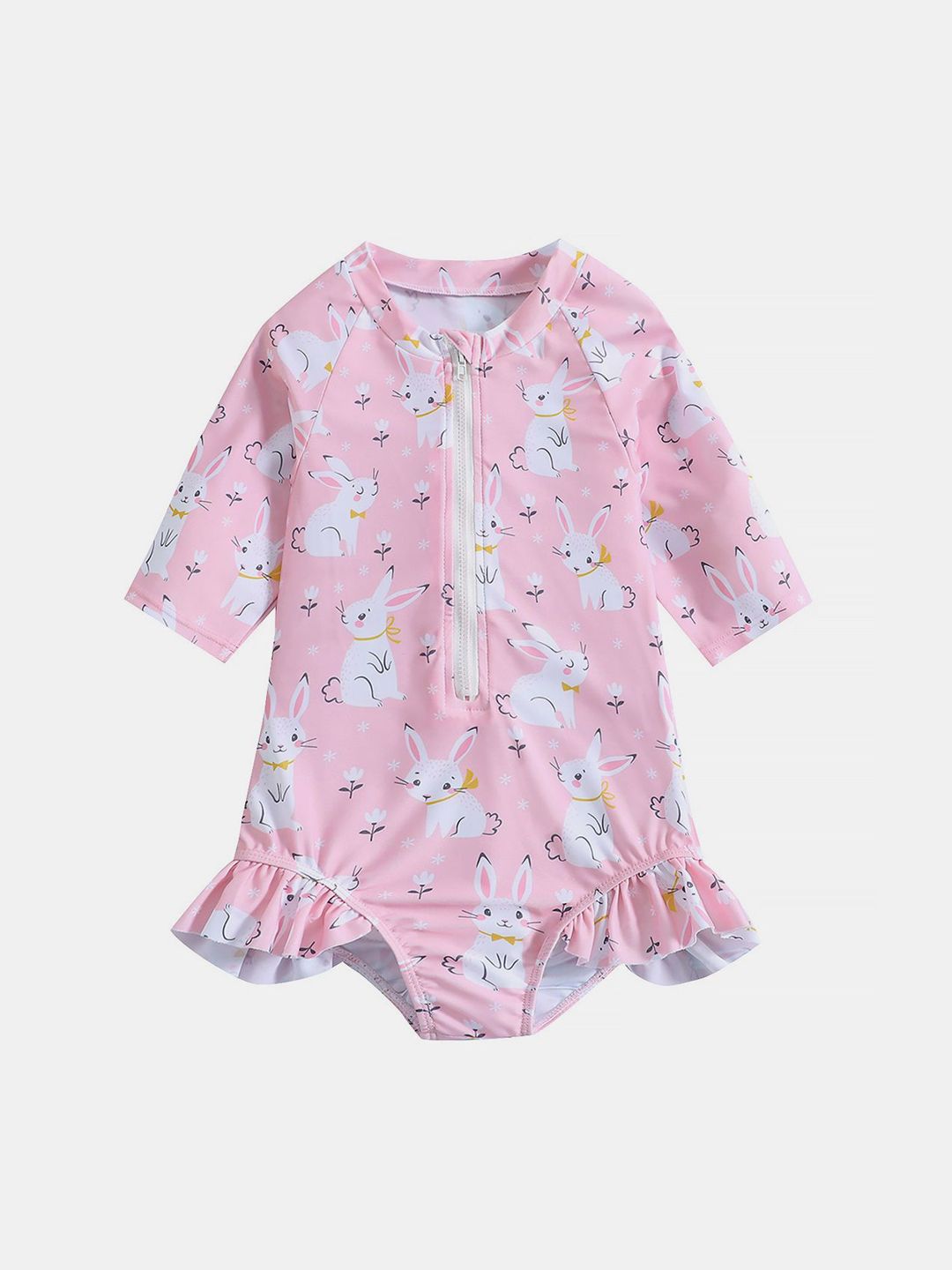 YK Infant Girls Printed Long Sleeve Bodysuit