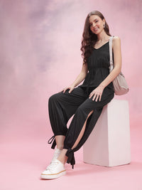 DressBerry Tie-Ups & Cut-Out Detail Shoulder Straps Basic Jumpsuit