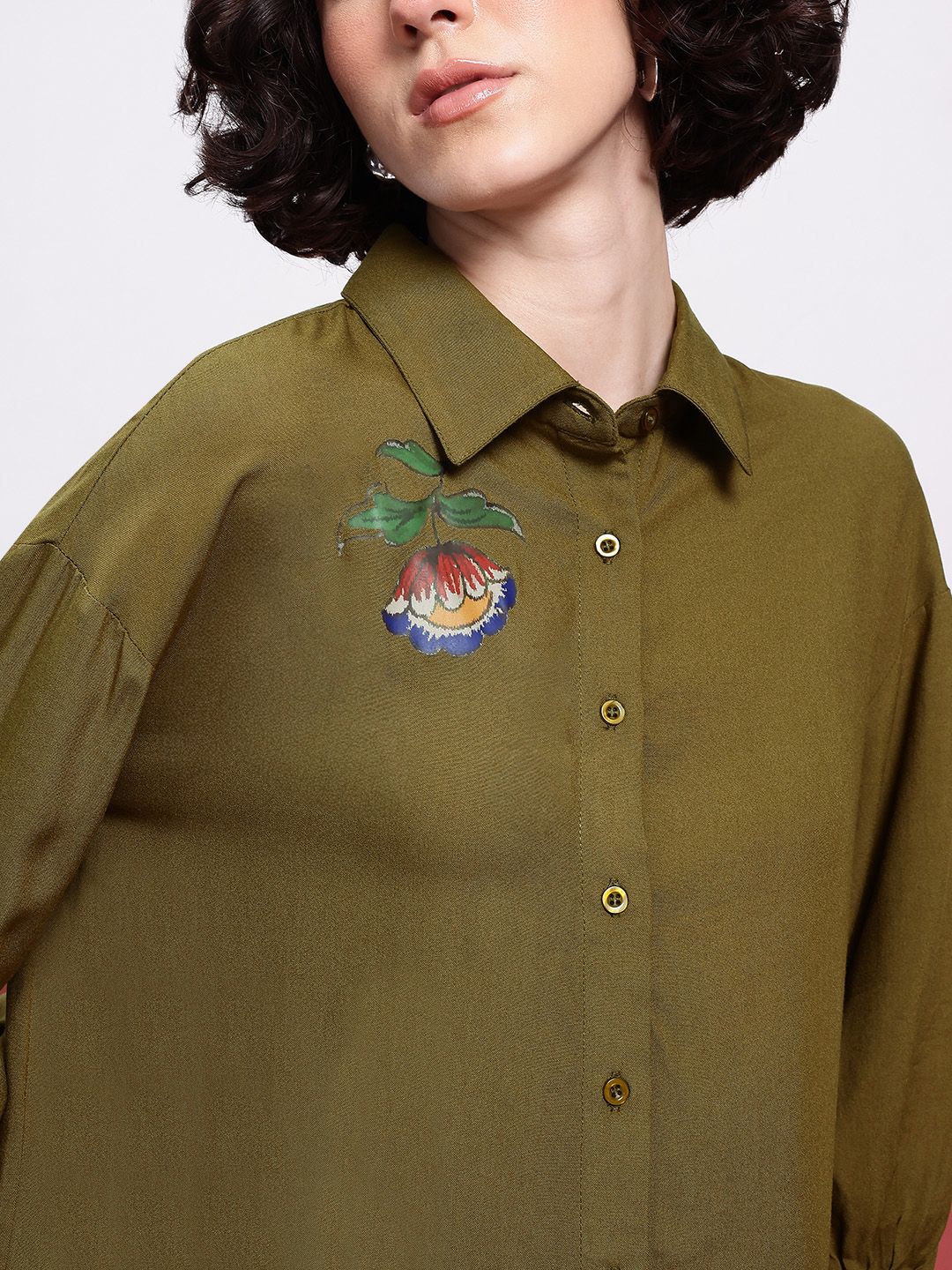 DressBerry Indie Blossom Printed Relaxed Fit Shirt
