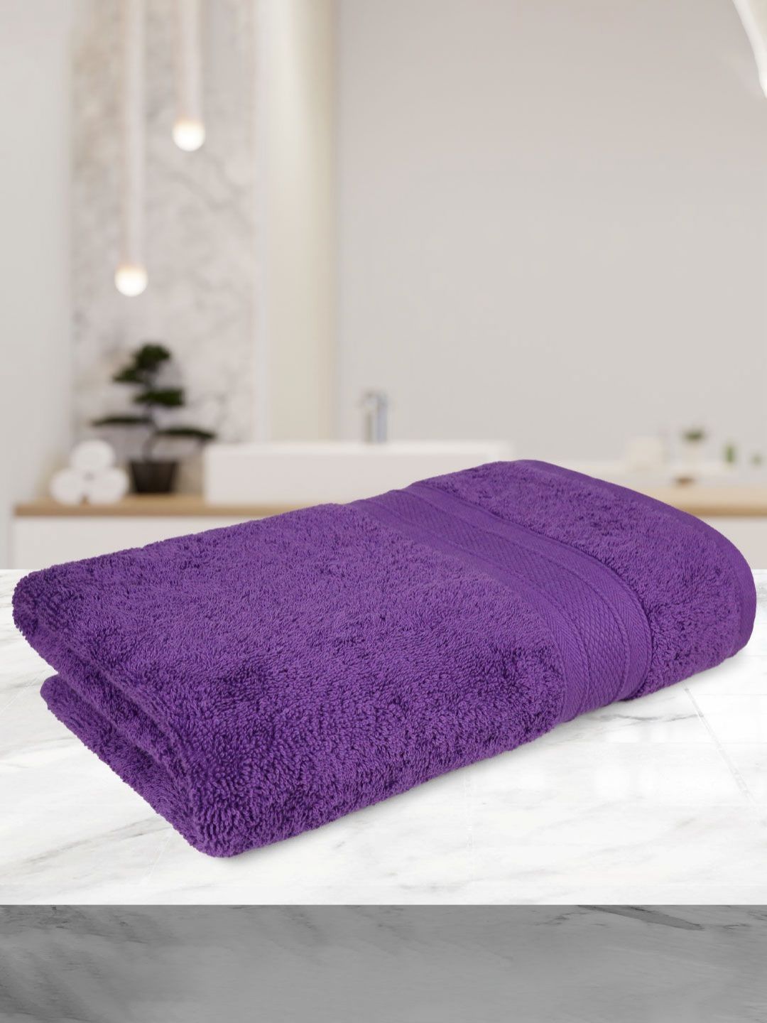 MYTRIDENT Purple Cotton 500 GSM Bath Towel