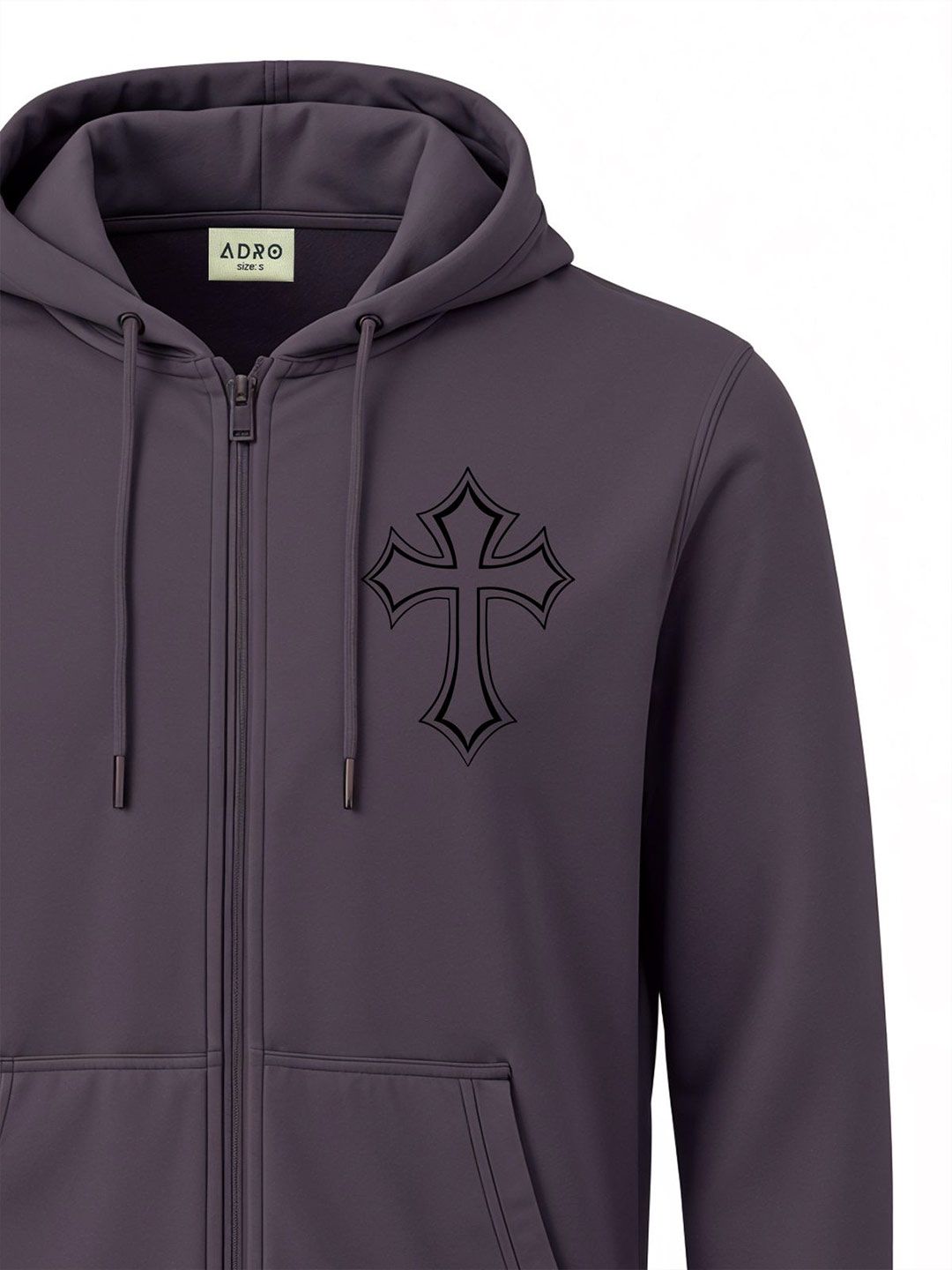 ADRO Men Graphic Printed Regular Fit Zip-Up Hooded Front-Open Sweatshirt