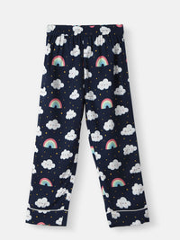Nauti Nati Boys Clouds and Rainbow Print Shirt dan Pajama Night Suits