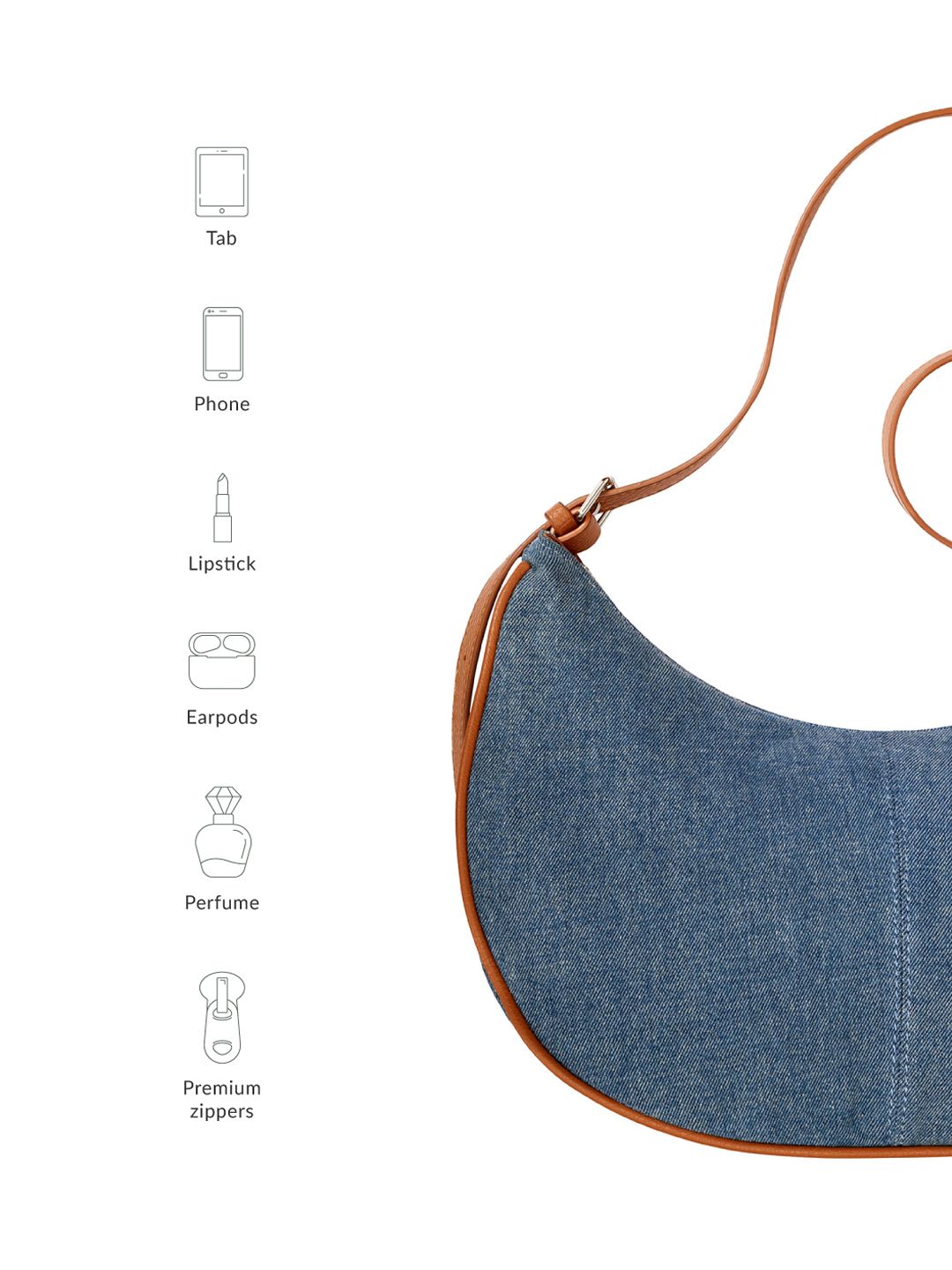 Lino Perros Denim Structured Shoulder Bag