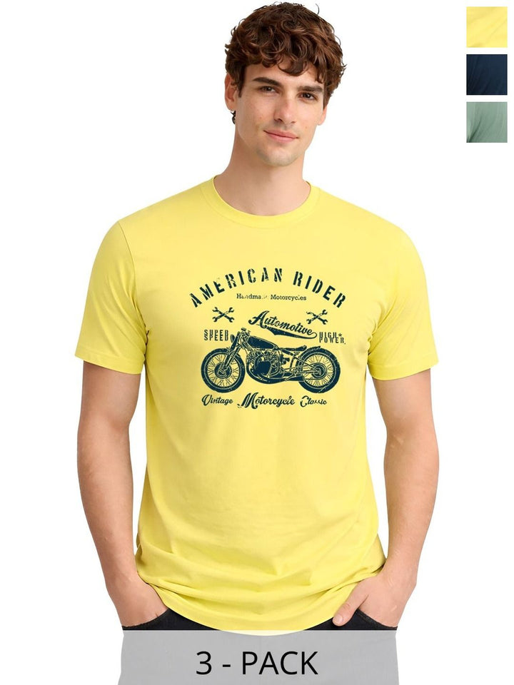 ADRO Men Typography 3 Printed T-shirt