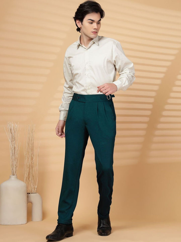 Moda Rapido Men High-Rise Easy Wash Pleated Trousers