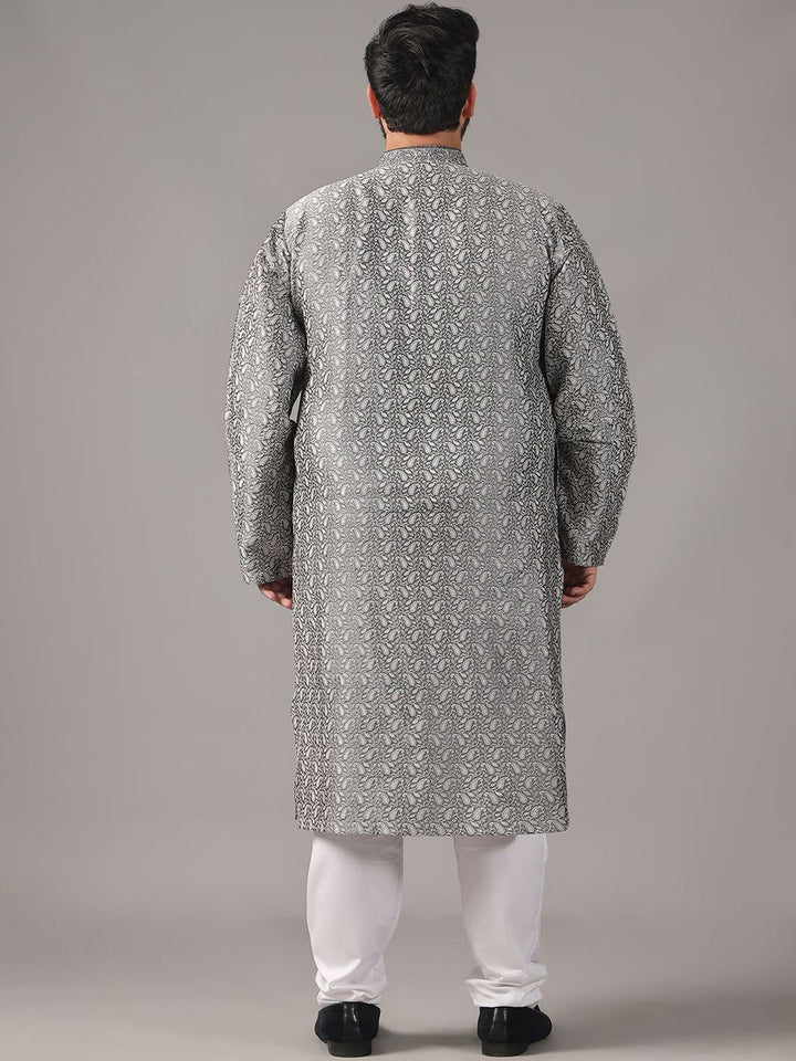 SOJANYA PLUS Size Paisely Printed Band Collar Straight Kurta