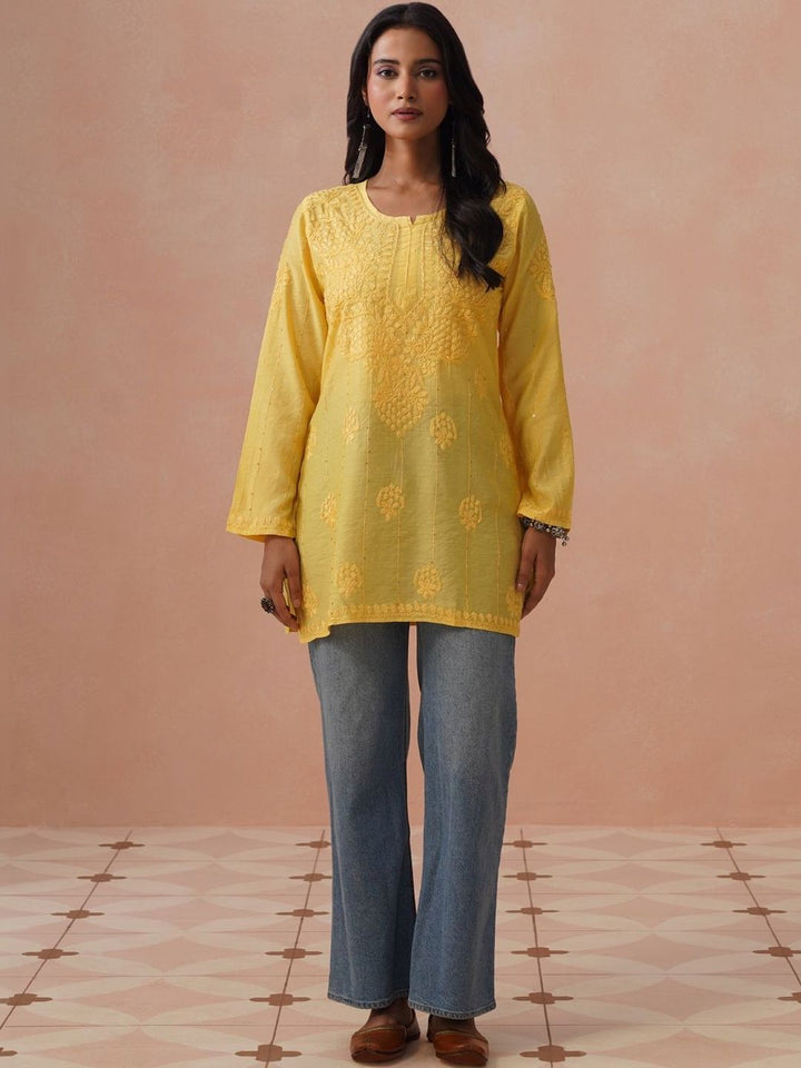 Rumah Wanita Chikankari Sulam Kurta Chikankari