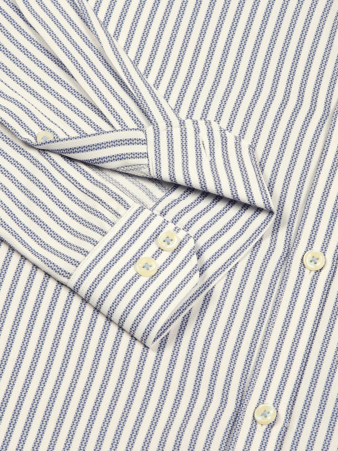 Thomas Scott Men Smart Cutaway Collar Vertical Striped Cotton Formal Shirt