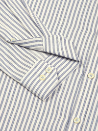 Thomas Scott Men Smart Cutaway Collar Vertical Striped Cotton Formal Shirt