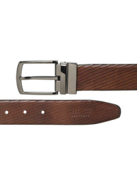Teakwood Leathers Men Textured Leather Reversible Formal Belt