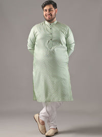 SOJANYA PLUS Plus Size Men Ethnic Motifs Woven Design Straight Kurta With Pyjamas