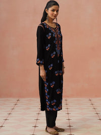 House of Chikankari Women Floral Embroidered Thread Work Indie Florals Kurta