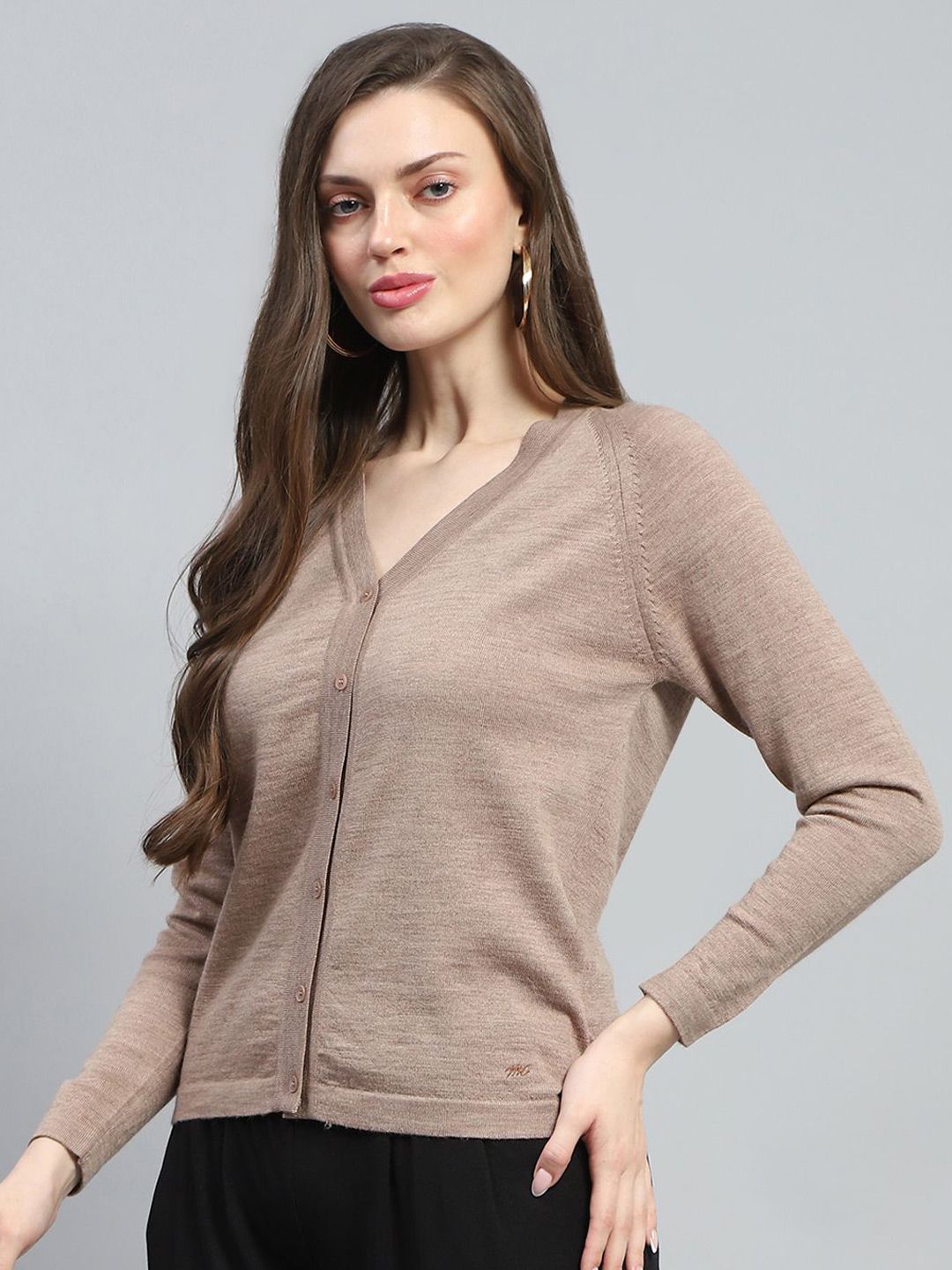 Monte Carlo Women Woollen Long Sleeves Cardigan Sweaters