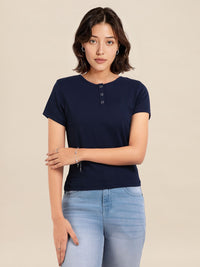 DressBerry Round-Neck Fitted Top