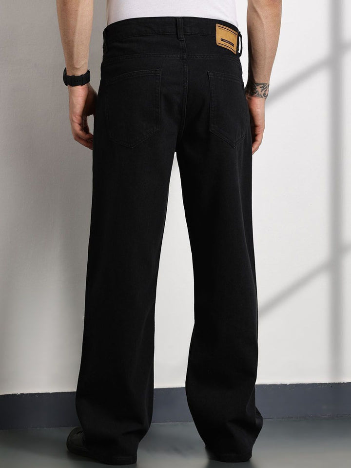 Thomas Scott Men Smart Mid-Rise Baggy Fit Cotton Non Stretchable Jeans
