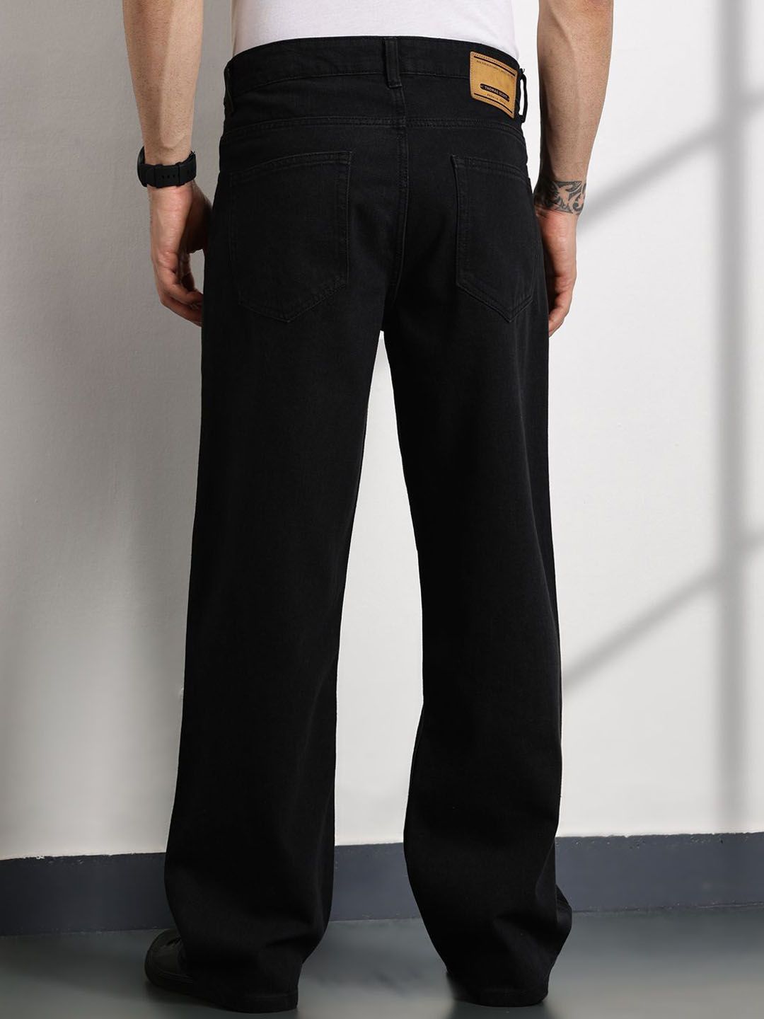 Thomas Scott Men Smart Mid-Rise Baggy Fit Cotton Non Stretchable Jeans